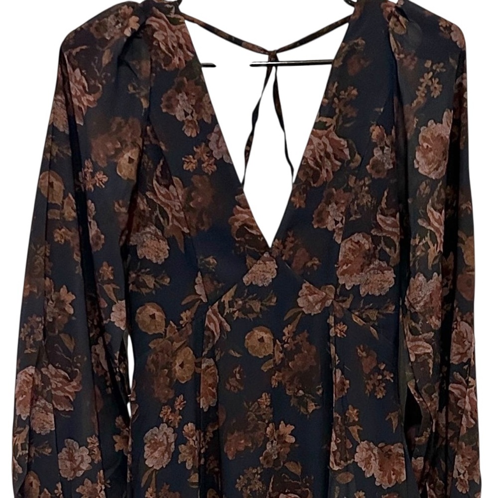 Joyfolie Boho Women’s Crystal Maxi Dress Navy Floral XXS NWT - Picture 9 of 12